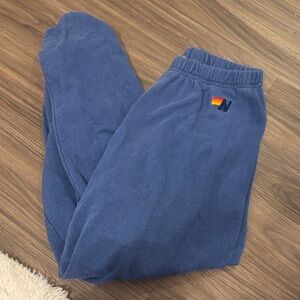 Blue Aviator Nation Sweatpants with Logo